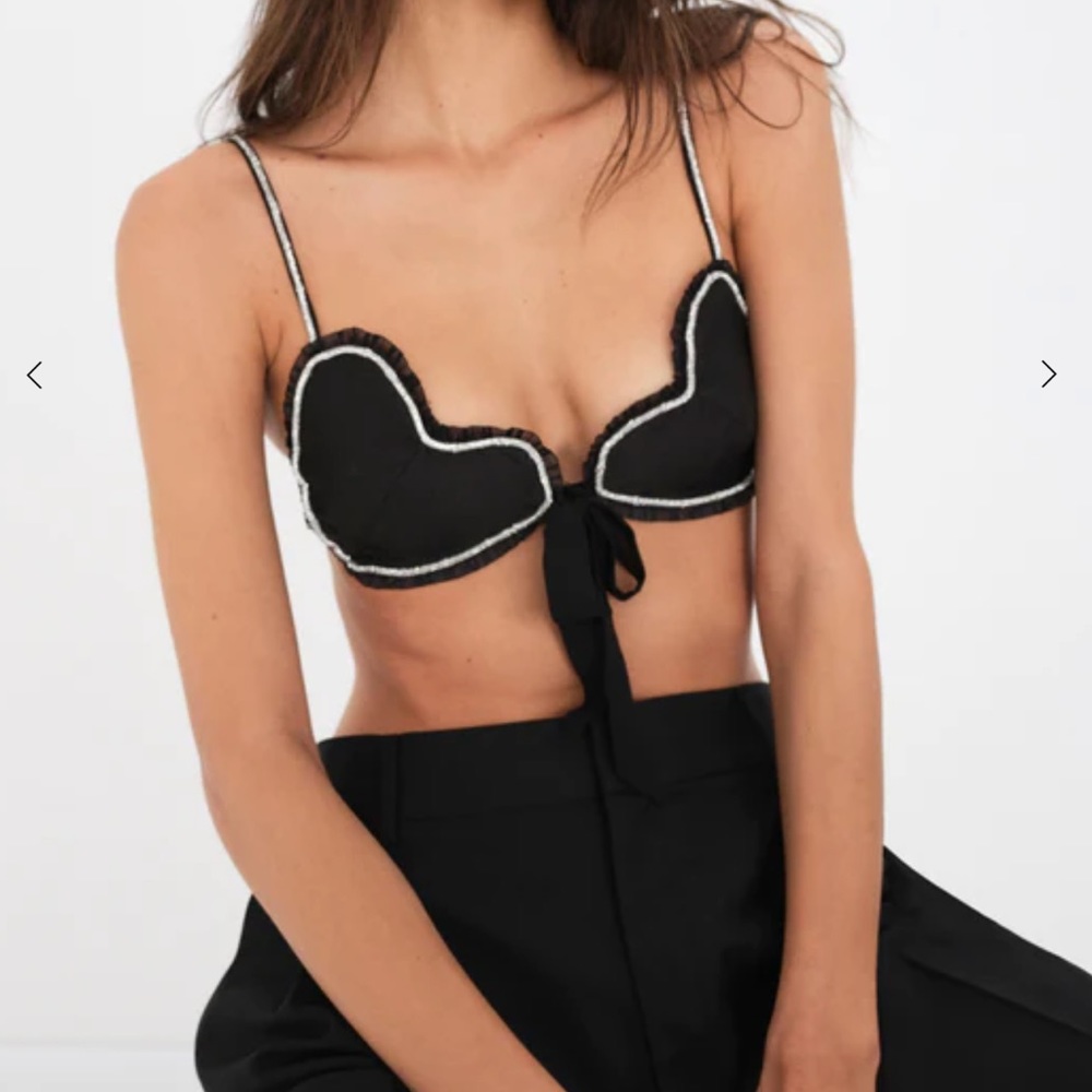 For love and lemons Cora top black bralette sparkly top